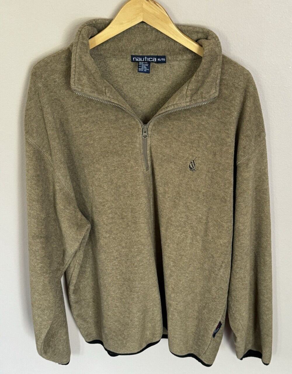 Nautica Men’s 1/4 Zip Fleece Pullover Brown XL